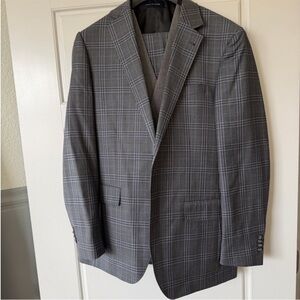 Gray Plaid Men's Suit